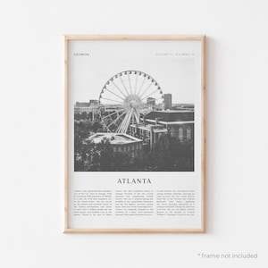 Atlanta Art Print, Atlanta Poster, Atlanta Photo, Atlanta Wall Art, Georgia, Travel Print, Vintage Poster, Boho Art | NA31