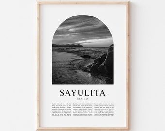 Sayulita Art Print, Sayulita Poster, Sayulita Photo, Sayulita Wall Art, Sayulita Black and White, Mexico | NA228M