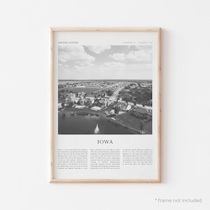 Iowa Art Print, Iowa Poster, Iowa Photo, Iowa Wall Art, United States, Travel Print, Vintage Poster, Boho Art | NA97