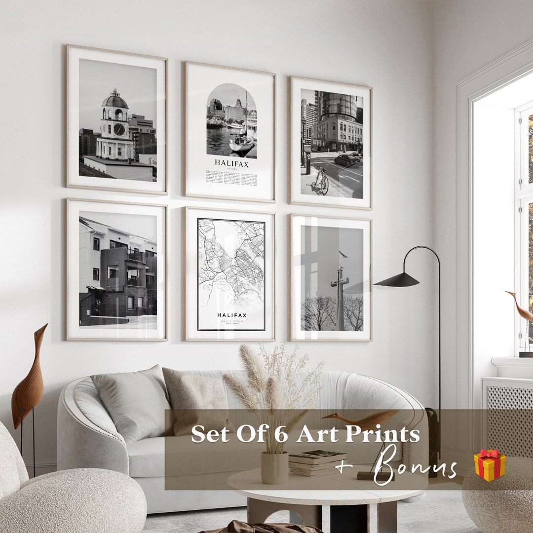Halifax Gallery Wall Art Set of 6, Halifax Black and White Photo