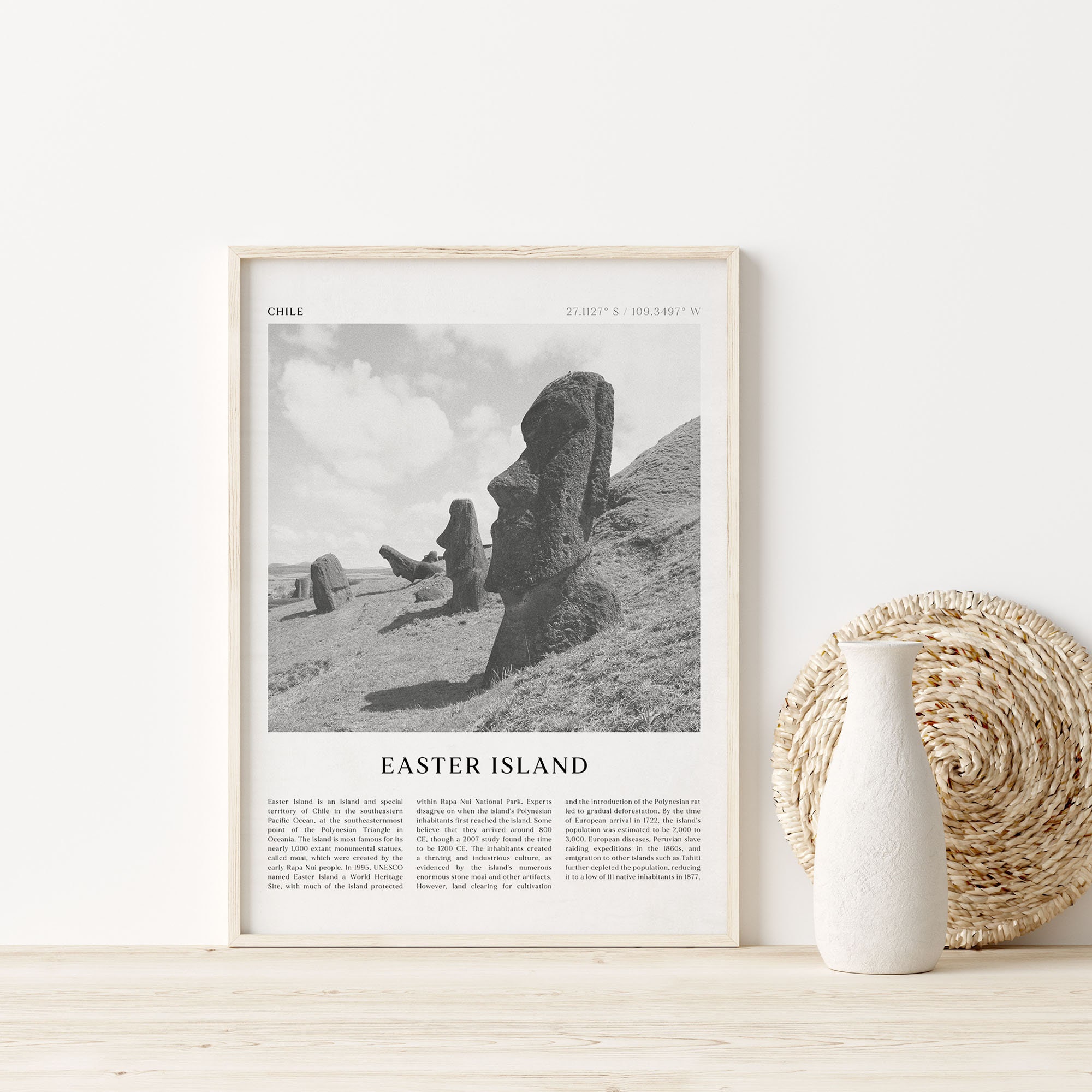 Easter Island Art Print Easter Island Poster Easter Island Etsy