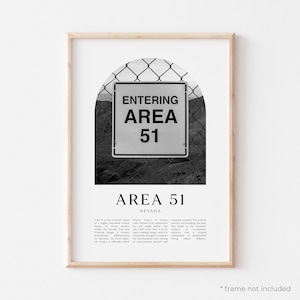 impression d'art Area 51, poster Area 51, photo Area 51, art mural Area 51, noir et blanc Area 51, Nevada | NA413M