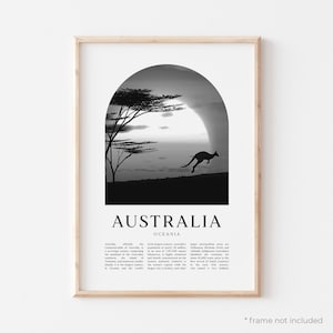 Australia Art Print, Australia Poster, Australia Photo, Australia Wall Art, Australia Black and White, Oceania | CN01M
