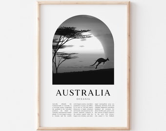 Australia Art Print, Australia Poster, Australia Photo, Australia Wall Art, Australia Black and White, Oceania | CN01M