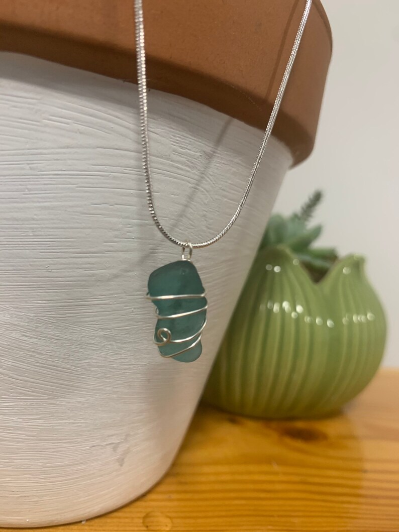 Wire wrapped seaglass necklace