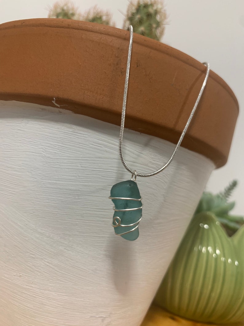 Wire wrapped seaglass necklace