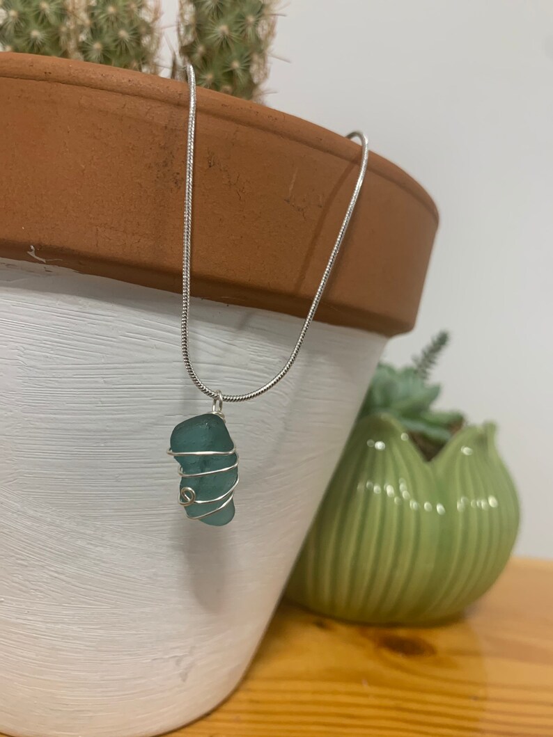 Wire wrapped seaglass necklace