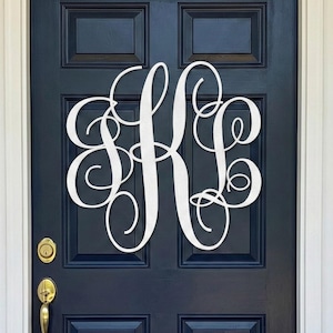 Metal Monogram Wall Decor • Door Hanger • Front Door Wreath • Wedding Gift • Interlocking Initials Art • Extra Large Outdoor Porch Sign