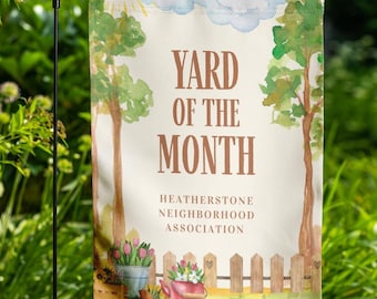 Letrero de jardín con el nombre del mes, letrero personalizado para el jardín delantero, ganador del premio de la asociación de vecinos, lindo nombre personalizado personalizable de la asociación de propietarios