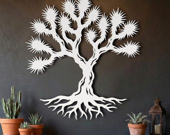 Joshua Tree Metal Wall Art • Desert Tree of Life Roots Decor • Oversized Outdoor Metal Wall Decor • Botanical Metal Yard Art