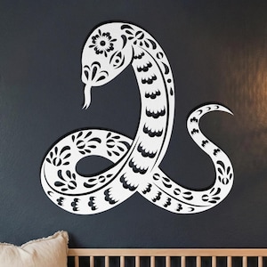 Metalowa dekoracja ścienna Rok Węża • Chiński znak zodiaku • Wystrój pokoju dziecięcego • Feng Shui • Prezent dla miłośnika gadów • Wystrój wiedźm • Urodzeni w 2025 2013