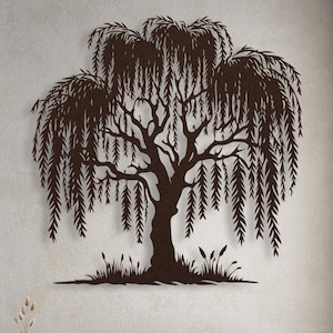 Metal Willow Tree Wall Art, Weeping Willow Tree Metal Wall Art, Willow Tree Metal Art, Custom Personalized 9th Anniversary Gift for Him Her