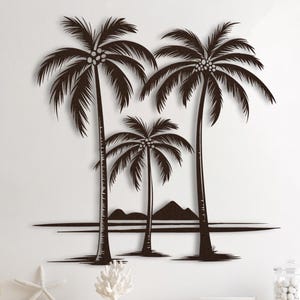 Metal Palm Tree Wall Art, Palm Tree Metal Wall Decor, Metal Palm Tree Wall Decor, Tropical Palm Tree Metal Wall Art, Beach Nature Wall Decor