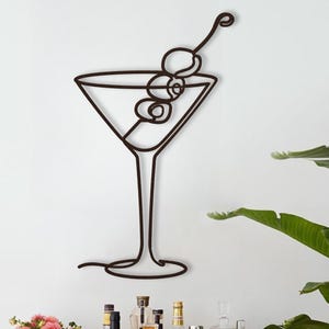 Dirty Martini Glass Wall Art, Bar Cart Decor, Cocktail Metal Wall Art, Bar Wall Art, Above Bar Cart Art, Cocktail Art, Metal Wall Decor Gift