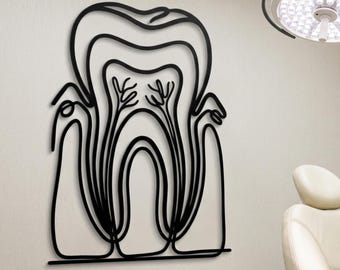 Metal Tooth Wall Art • Dental Office Decor • Dentist Gift • Hygienist Graduation • Anatomical Molar Sign for Dental Practice • Oral Surgeon