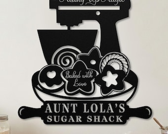 Custom Kitchen Sign with Name, Personalized Baking Sign, Custom Baking Gift for Cookie Baker & Decorator, Valentine Gift for Mom Grandma