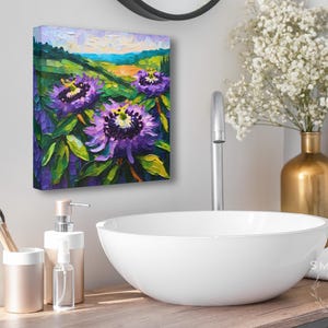 Passion Flower Painting, Tennessee State Wildflower Landscape on Canvas Wall Art Print Original Artwork, Home Decor Gift image 5