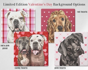 Underlägg för husdjursporträtt | Personlig hundfotopresent till alla hjärtans dag | Heminredning för kattälskare | Dryckesset med söta hundansikten | Present till hundmamma