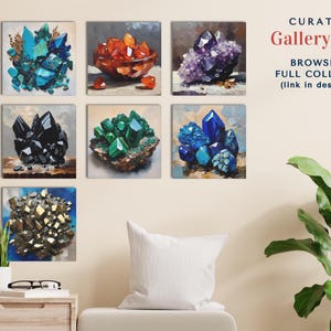 Carnelian Agate Crystal Artwork On Canvas Or Wall Art Print, Modern Orange Mineral Cluster Abstract Painting, Unique Gemstone Art Work Decor image 8