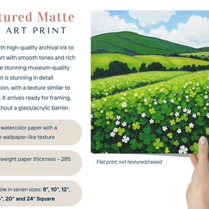 Irish Shamrock Field Landscape Painting, Celtic St. Patrick's Day Decor Artwork, Lush Green Ireland Art Print, Irish Gift Bild 3