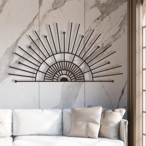 Metal Art Deco Sun Wall Art, Large Metal Half Sun Wall Decor, Metal ...