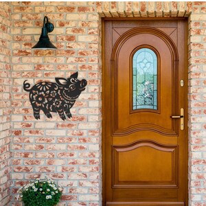 Year of the Pig Chinese Zodiac Metal Wall Art in Papercut Style, Feng Shui Metal Wall Decor for Good Luck, Chinese Lunar New Year Gift image 13