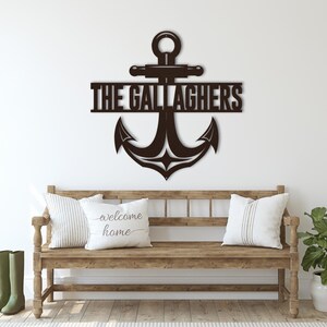 Metal Anchor Sign, Custom Personalized Address & Last Name Sign, Metal ...