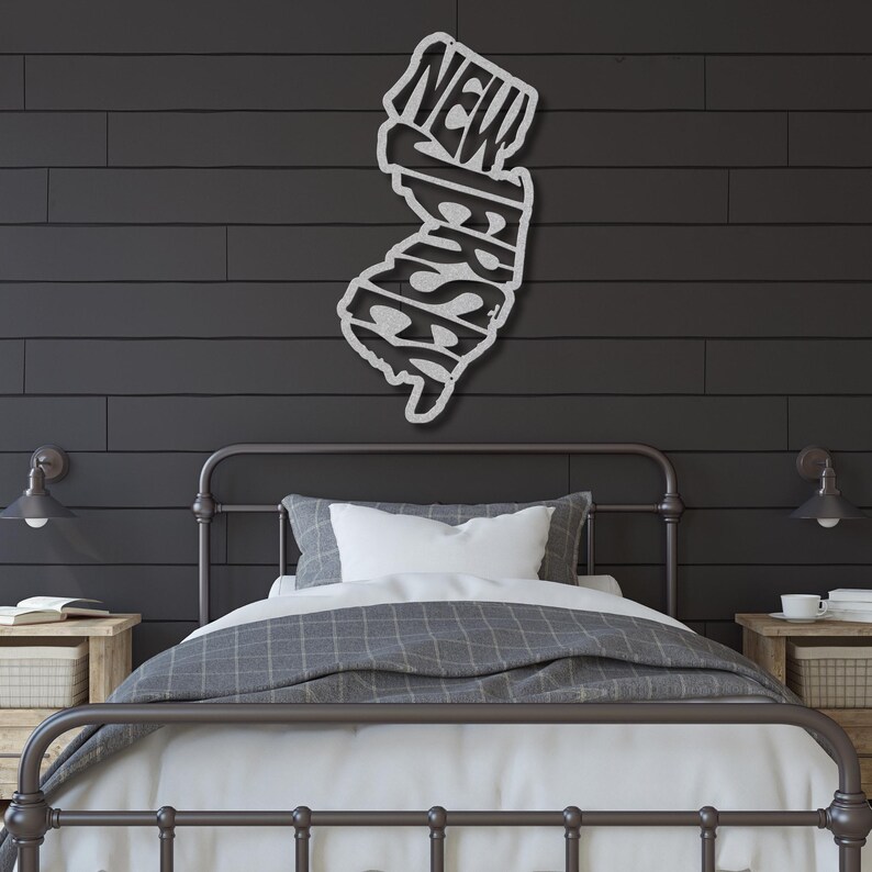 Letrero metálico decorativo para pared de Nueva Jersey, decoración de pared retro con el nombre del estado, ideal para dormitorios universitarios y el hogar. Regalo de Nueva Jersey. imagen 13