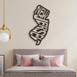Letrero metálico decorativo para pared de Nueva Jersey, decoración de pared retro con el nombre del estado, ideal para dormitorios universitarios y el hogar. Regalo de Nueva Jersey. imagen 12