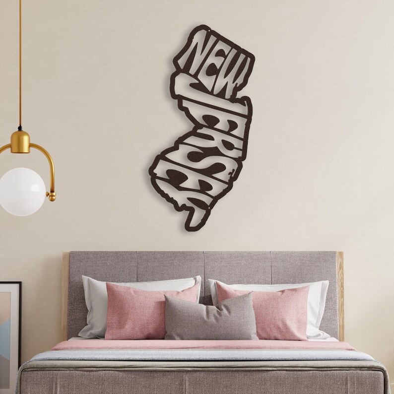 Letrero metálico decorativo para pared de Nueva Jersey, decoración de pared retro con el nombre del estado, ideal para dormitorios universitarios y el hogar. Regalo de Nueva Jersey. imagen 12