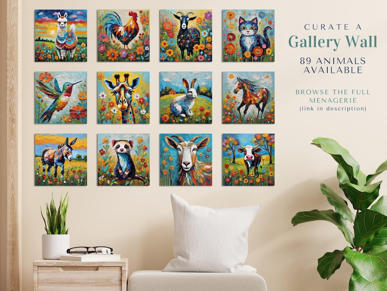 Hummingbird Art Print • Whimsical Folk Art Painting • Eclectic Wall Decor • Bird & Flowers • Framed Canvas Poster Gift for Hummingbird Lover image 7