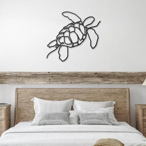 Sea Turtle Metal Wall Decor, Sea Turtle Metal Art, Aquatic Decor, Metal Sea Turtle Wall Art, Modern Minimalist Coastal Beach House Decor image 11