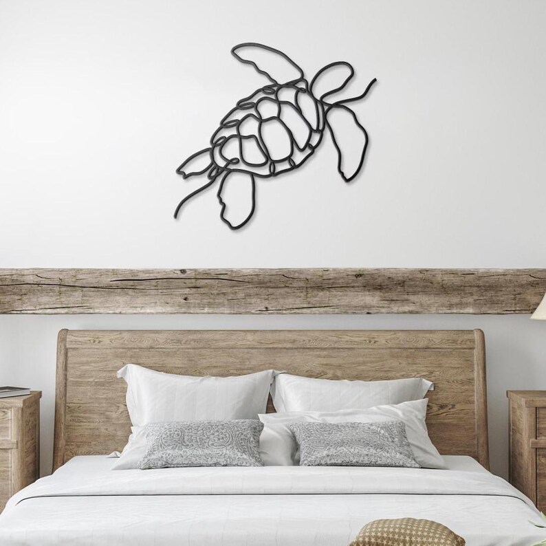 Sea Turtle Metal Wall Decor, Sea Turtle Metal Art, Aquatic Decor, Metal Sea Turtle Wall Art, Modern Minimalist Coastal Beach House Decor image 11