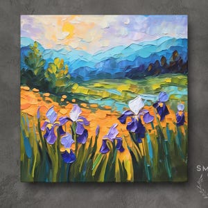 Tennessee Art on Canvas Wall Art Print, Iris Tennessee State Flower Landscape Painting Artwork Decoration, Home Decor Gift
