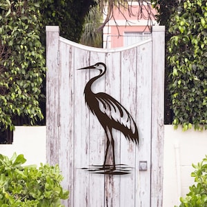 Metal Crane for Yard, Metal Garden Art Crane Bird, Metal Crane Wall Decoration, Crane Wall Art, Metal Bird Wall Decor, Coastal Wall Art