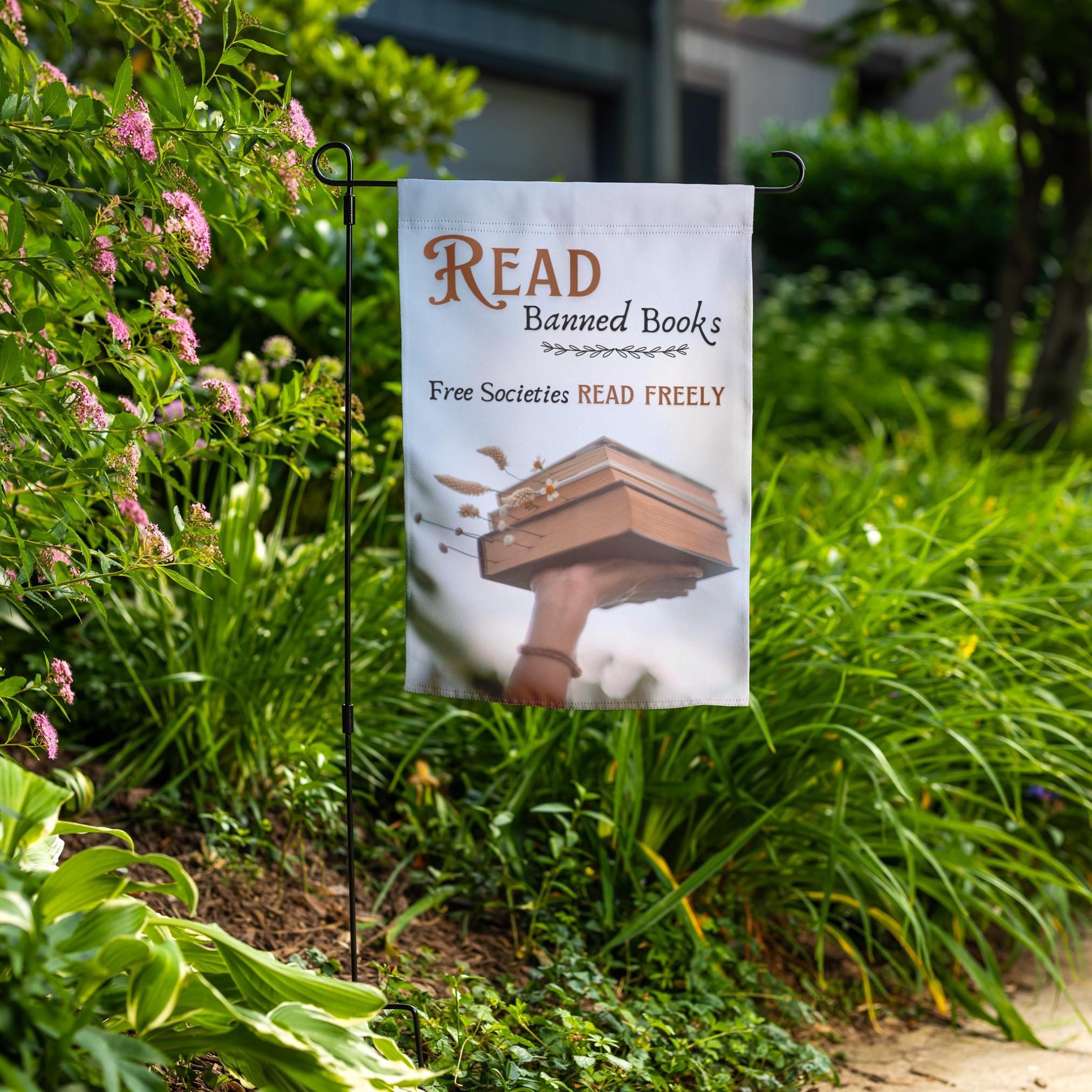 Read Banned Books Flag, Free Societies Read Freely Garden Flag ...