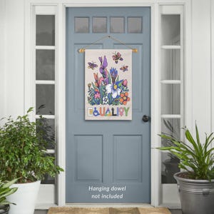 Gleichheit Gartenfahne | Vielfalt, Inklusion und Gleichstellung Werbeschild | Wir glauben, dass alle hier willkommen sind Bild 6