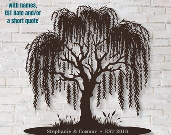 Metal Willow Tree Wall Art, Weeping Willow Tree Metal Wall Art
