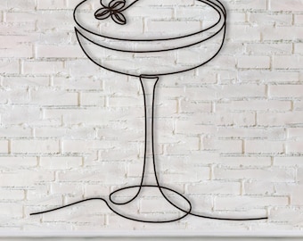 Espresso Martini Wall Art, Metal Cocktail Bar Cart Metal Sign, Vintage Champagne Glass Metal Art, Signature Drink Metal Wall Hanging Decor