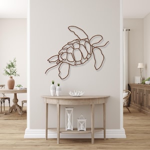 Sea Turtle Metal Wall Decor, Sea Turtle Metal Art, Aquatic Decor, Metal Sea Turtle Wall Art, Modern Minimalist Coastal Beach House Decor image 9