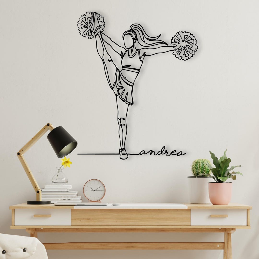 Personalized Cheerleading Wall Art, Custom Cheerleader Gift, Metal Name ...