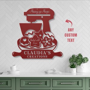 Custom Kitchen Sign With Name, Personalized Baking Sign, Cute Custom ...
