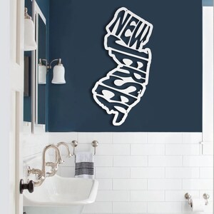 Letrero metálico decorativo para pared de Nueva Jersey, decoración de pared retro con el nombre del estado, ideal para dormitorios universitarios y el hogar. Regalo de Nueva Jersey. imagen 11