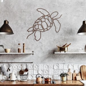 Sea Turtle Metal Wall Decor, Sea Turtle Metal Art, Aquatic Decor, Metal Sea Turtle Wall Art, Modern Minimalist Coastal Beach House Decor image 14