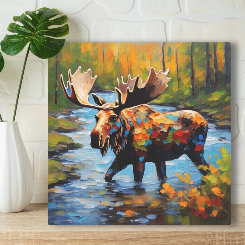 Moose Painting - Etsy