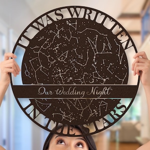 Carte des étoiles personnalisée par date | Plaque d'anniversaire, d'anniversaire et de mariage personnalisée en MÉTAL |  Cadeau pour couple, femme, mari, petite amie, petit ami