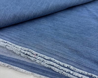 10 oz Blue Denim Fabric – 100% Cotton, Medium Weight, Durable for Apparel and Crafts