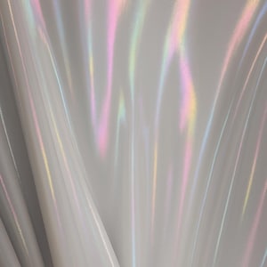 Iridescent Holographic Fabric – 80 Nylon 20 Spandex | 60” Wide | Shiny Stretch Fabric for Costumes, Dancewear, Swim and DIY Projects