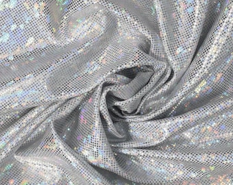 Tela de spandex holográfica con efecto de cristal roto - 152 cm de ancho - Baile, natación, disfraces