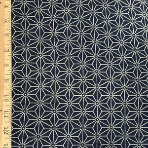 Sevenberry Japanese Cotton Fabric - Asanoha Indigo Print | 100% Cotton | Made in Japan | 45” Width | 145gsm | Sewing and Quilting